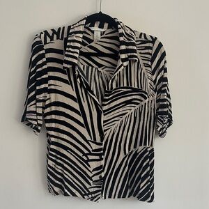 H&M Black and White Striped Button Down Shirt